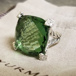 David Yurman Prasiolite Cushion On Point Ring
